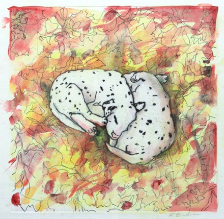 Dalmation Pups
13x13
mixed media on paper